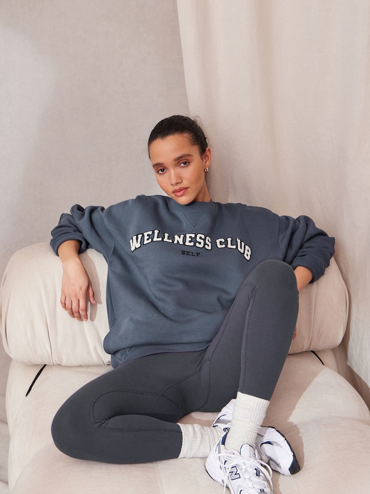 self. Navy Blue Wellness Club Sweatshirt - Image 4 of 8