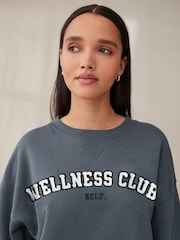 self. Navy Blue Wellness Club Sweatshirt - Image 6 of 8