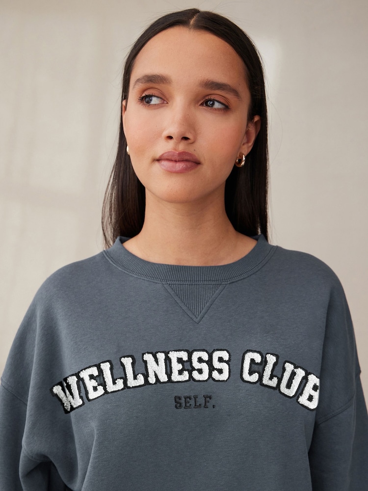self. Navy Blue Wellness Club Sweatshirt - Image 6 of 8