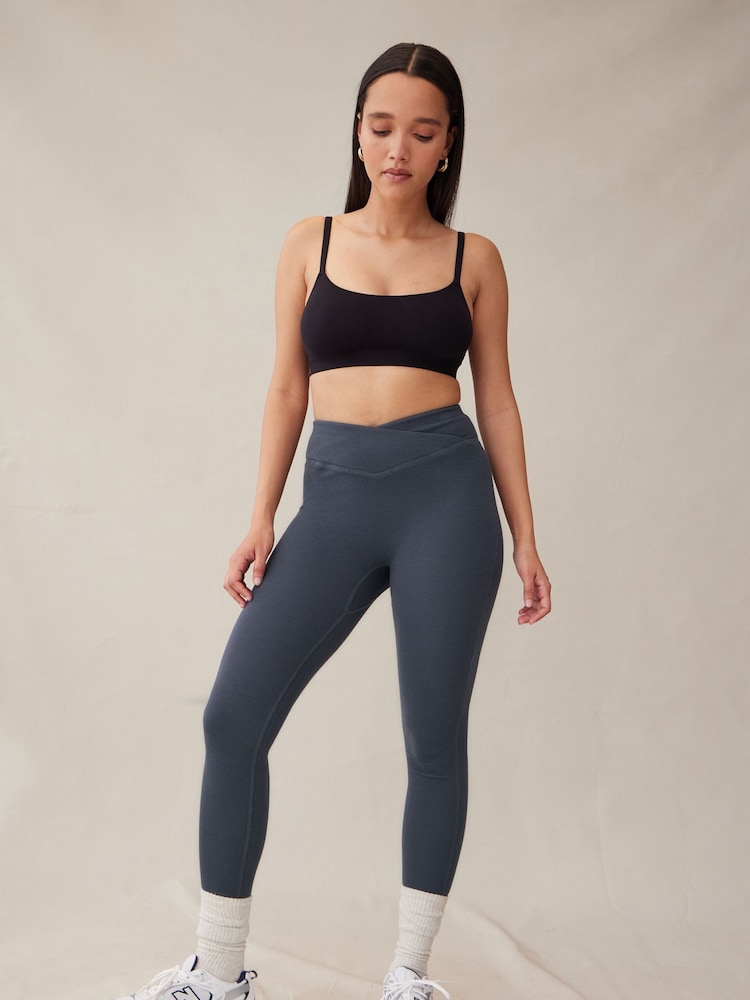 self. Navy Blue Waffle Leggings - Image 1 of 10 self. Navy Blue Waffle Leggings - Image 1 of 10