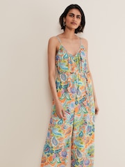 Phase Eight Natural Lou Printed Paisley Boilersuit - Image 1 of 6