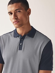 Navy Blue Geo Print Polo Shirt - Image 12 of 13