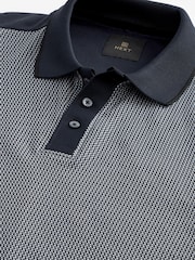Navy Blue Geo Print Polo Shirt - Image 7 of 13