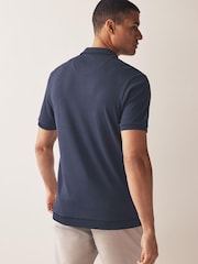 Navy Blue Geo Print Polo Shirt - Image 9 of 13
