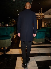 Navy Blue Signature Italian Wool Rich Epsom Overcoat With Cashmere - Image 2 of 8