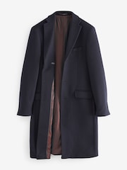 Navy Blue Signature Italian Wool Rich Epsom Overcoat With Cashmere - Image 5 of 8