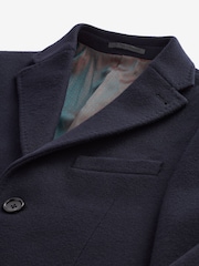 Navy Blue Signature Italian Wool Rich Epsom Overcoat With Cashmere - Image 6 of 8