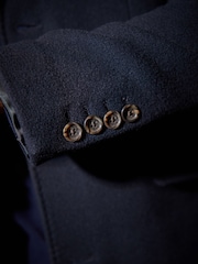 Navy Blue Signature Italian Wool Rich Epsom Overcoat With Cashmere - Image 7 of 8