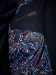 Navy Blue Signature Italian Wool Rich Epsom Overcoat With Cashmere - Image 8 of 8
