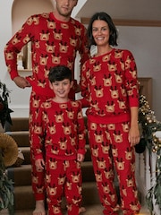 Red Reindeer Matching Family Womens Oversized Blanket Hoodie - Image 2 of 7