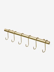 Gold Valencia Kitchen Rail Bar with Hooks - Image 6 of 6