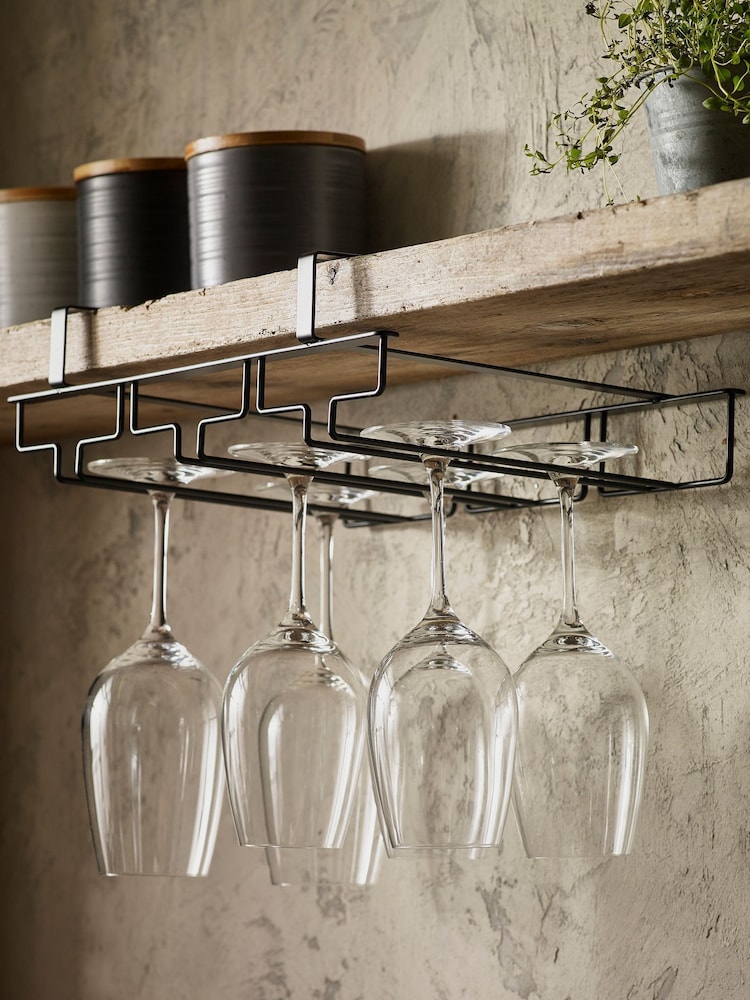 Black Bronx Under Shelf Wine Glass Holder - Image 2 of 4