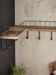 Wood Bronx Corner Shelf with Hooks - Image 3 of 4