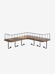 Wood Bronx Corner Shelf with Hooks - Image 4 of 4