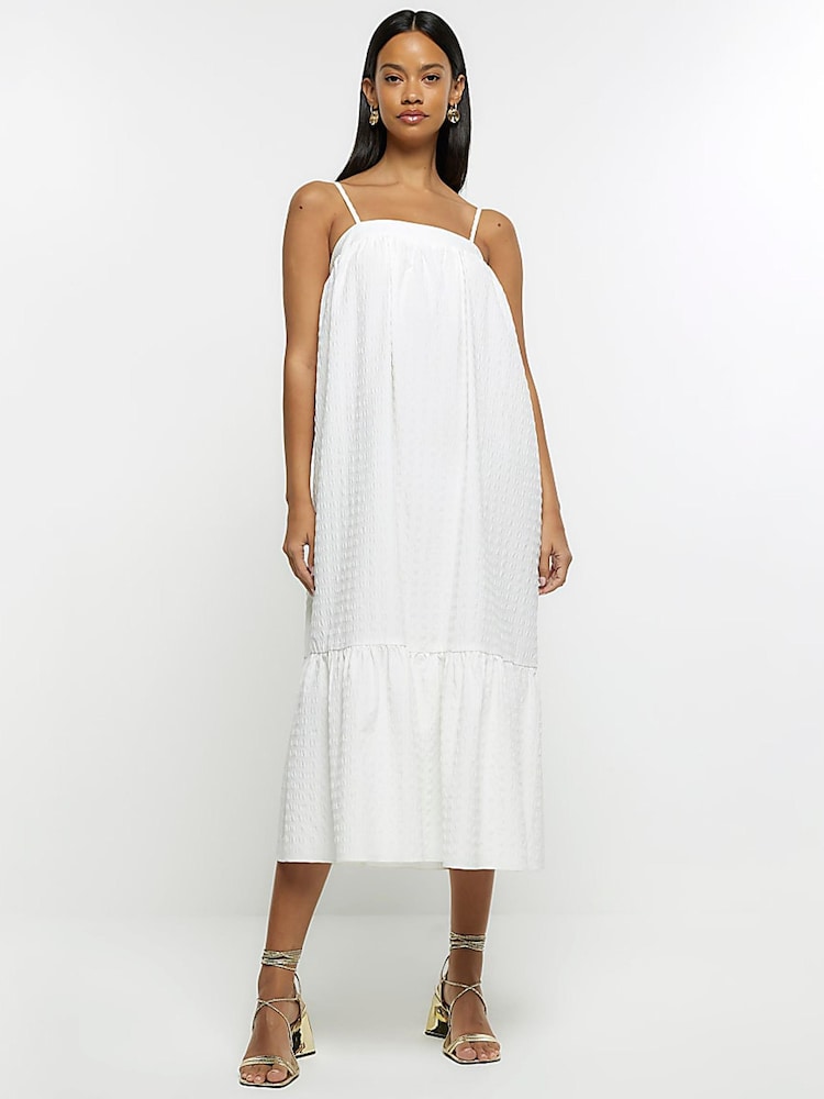 River Island Maxi Smock White Dress - Image 1 of 5