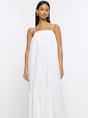 River Island Maxi Smock White Dress - Image 3 of 5
