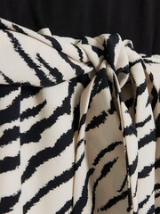 River Island Black Woven Mix Zebra T-Shirt Midi Dress - Image 6 of 6