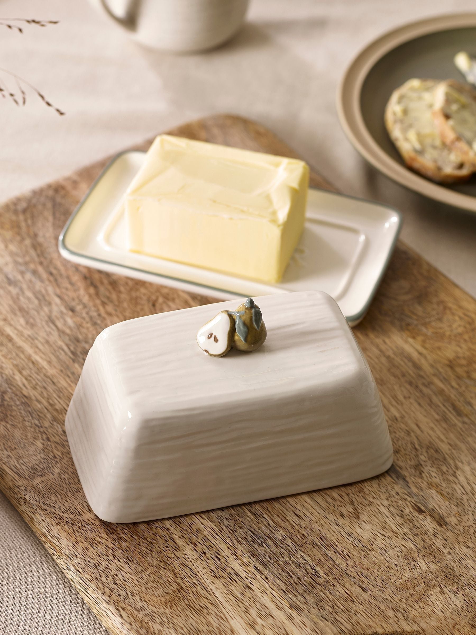 White Pear Butter Dish