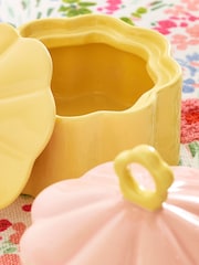 Set of 2 Pink/Yellow Flower Nibble Bowls - Image 3 of 4