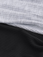 Black/Grey Lightweight Thermal Rib Vests 2 Pack - Image 2 of 9