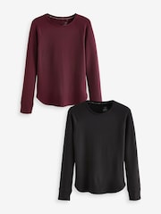 Black/Purple Long Sleeve Thermal Tops 2 Pack - Image 6 of 9