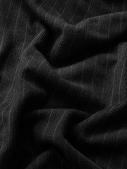 Black Rib Fleece Thermal Long Sleeve Top - Image 7 of 7