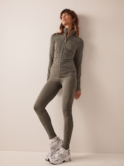 Khaki Green High Waisted Leggings - Image 1 of 8