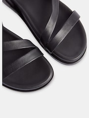 Whistles Black Asymmetric Strappy Gaia Sandals - Image 3 of 4
