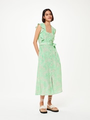 Whistles Green Sophie Daisy Meadow Midi Dress - Image 1 of 4