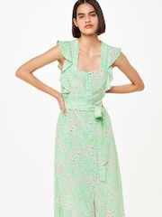 Whistles Green Sophie Daisy Meadow Midi Dress - Image 3 of 4