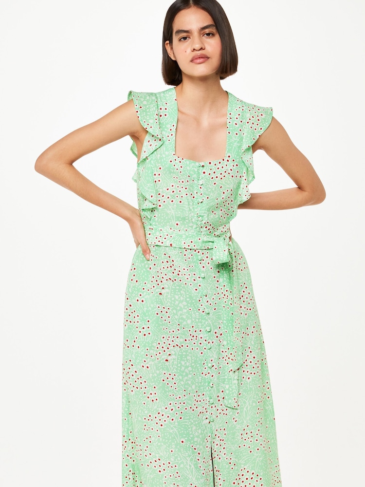Whistles Green Sophie Daisy Meadow Midi Dress - Image 3 of 4
