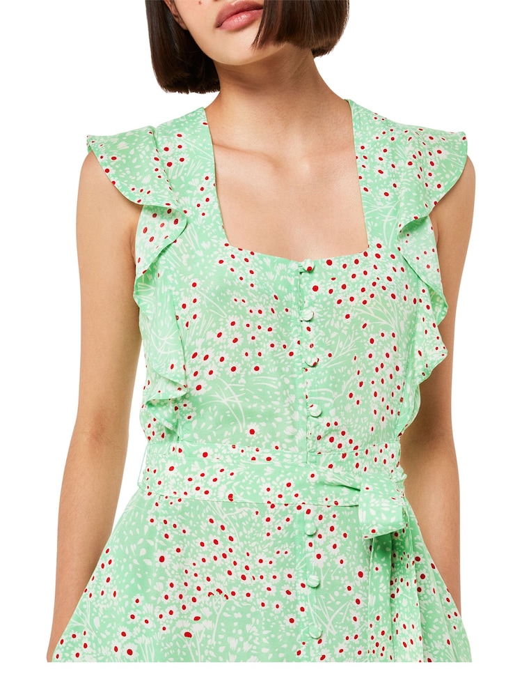 Whistles Green Sophie Daisy Meadow Midi Dress - Image 4 of 4