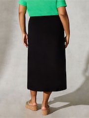Live Unlimited Curve Ruched Front Jersey Black Skirt - Image 2 of 4