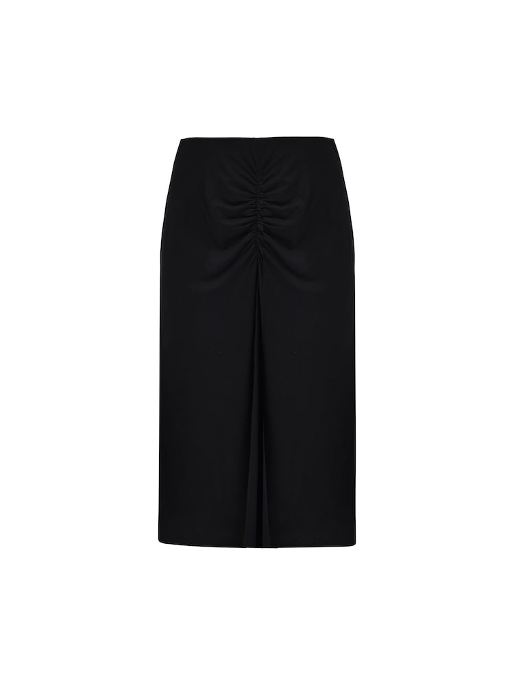 Live Unlimited Curve Ruched Front Jersey Black Skirt - Image 4 of 4