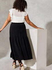 Live Unlimited Curve Black Tiered Midi Skirt - Image 2 of 3