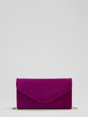 Royal Ascot x LKB Dominica Magenta Suede Clutch Bag - Image 1 of 4