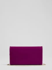 Royal Ascot x LKB Dominica Magenta Suede Clutch Bag - Image 2 of 4