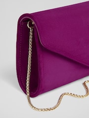Royal Ascot x LKB Dominica Magenta Suede Clutch Bag - Image 3 of 4