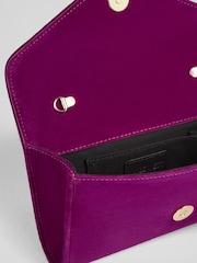 Royal Ascot x LKB Dominica Magenta Suede Clutch Bag - Image 4 of 4