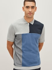 Mid Blue Vertical Block Polo Shirt - Image 1 of 7