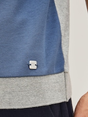 Mid Blue Vertical Block Polo Shirt - Image 4 of 7
