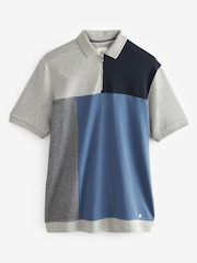 Mid Blue Vertical Block Polo Shirt - Image 5 of 7