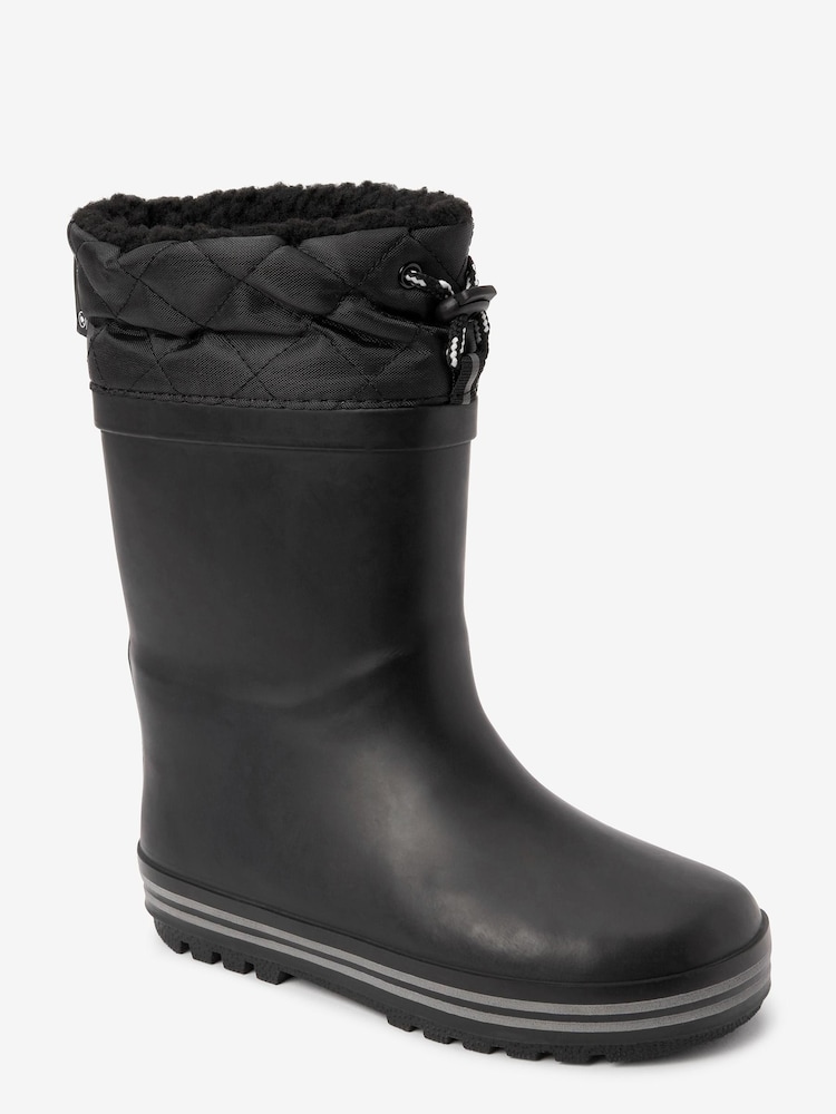 Black Thinsulate™ Warm Lined Cuff Wellies - Image 2 of 5