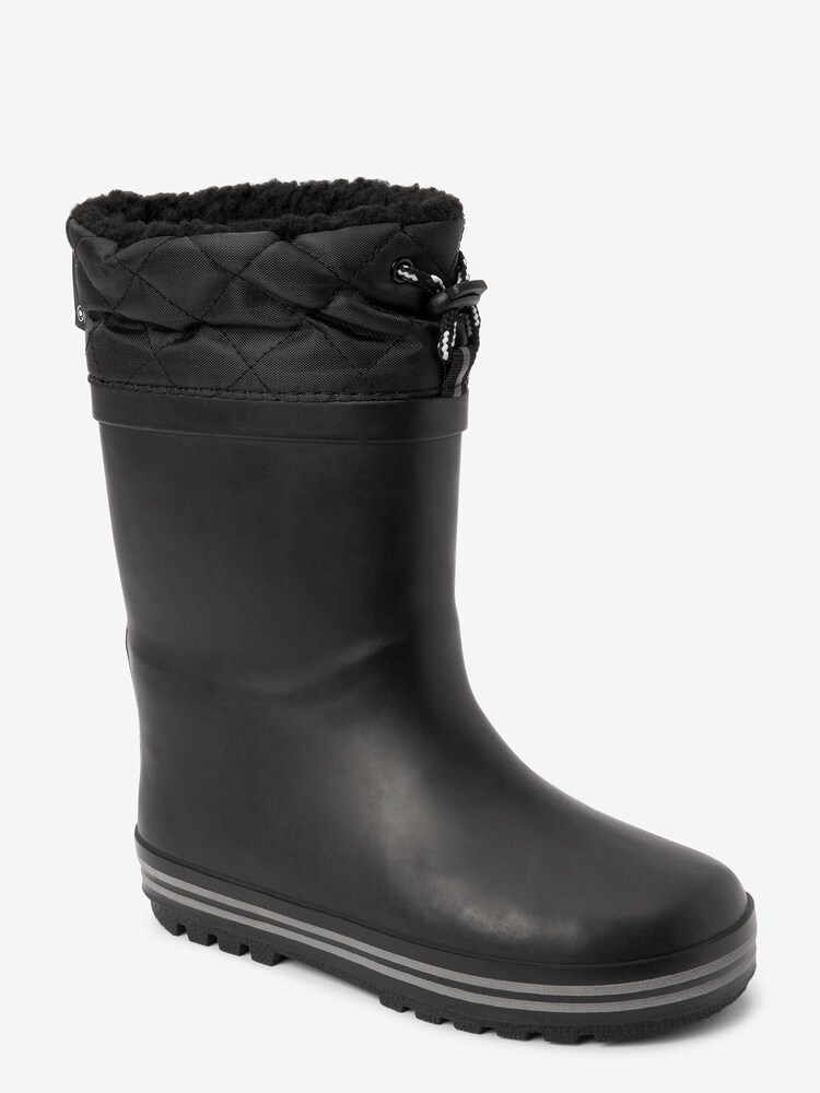 Schwarz - Thinsulate Warm gefütterte Gummistiefel mit Umschlagschaft - Bild 2 von 5 Schwarz - Thinsulate Warm gefütterte Gummistiefel mit Umschlagschaft - Bild 2 von 5