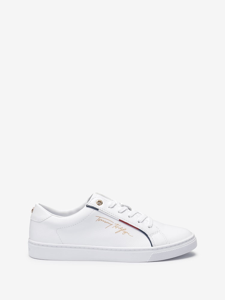 Tommy Hilfiger White Signature Trainers - Image 1 of 8