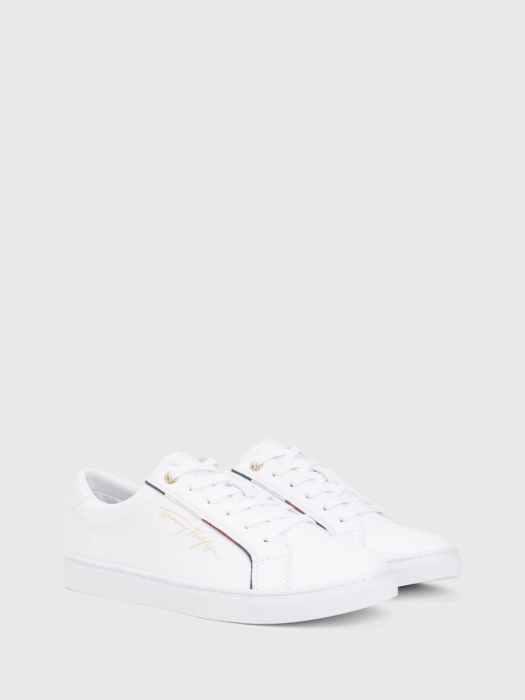 Tommy Hilfiger White Signature Trainers - Image 2 of 8