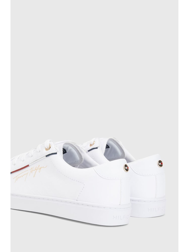 Tommy Hilfiger White Signature Trainers - Image 8 of 8