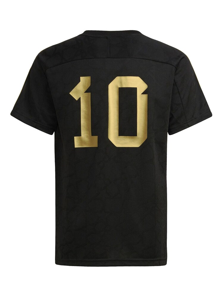 adidas Black Mo Salah Junior 3-Stripes Jersey - Image 2 of 5