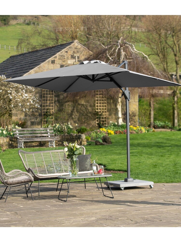 Pacific Light Grey Garden Voyager T1 3 x 2m Oblong Parasol - Image 1 of 6