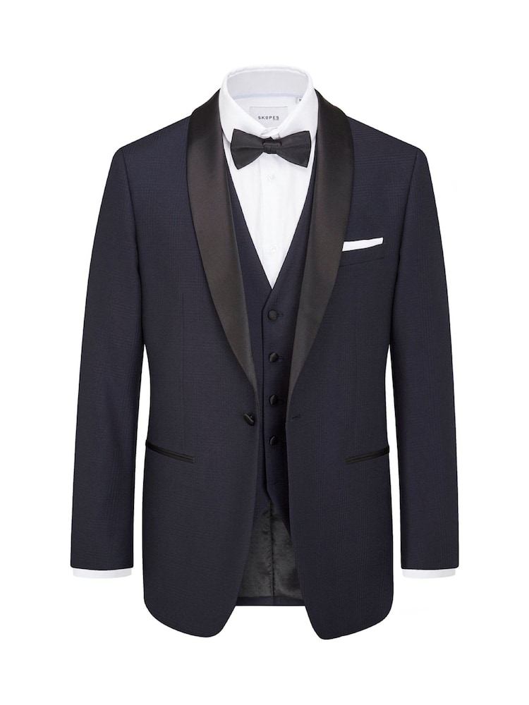 Skopes Blue Tailored Fit Newman Check Suit: Jacket - Image 6 of 6